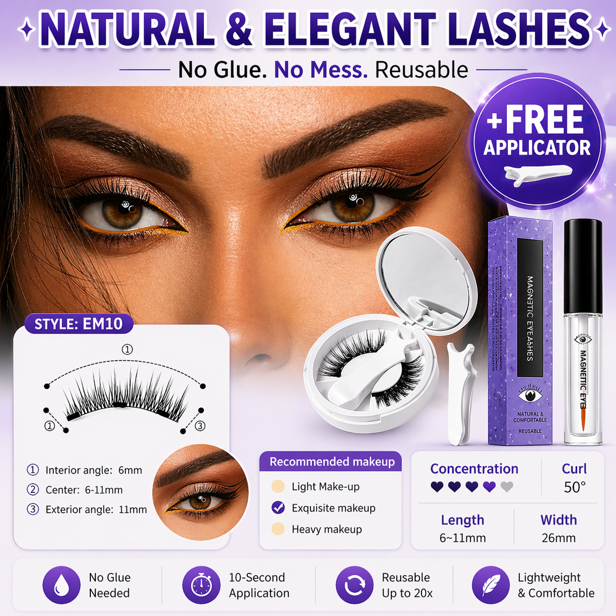 π LONG & FLAWLESS LASHES β NO GLUE, NO MESS, JUST SECONDS