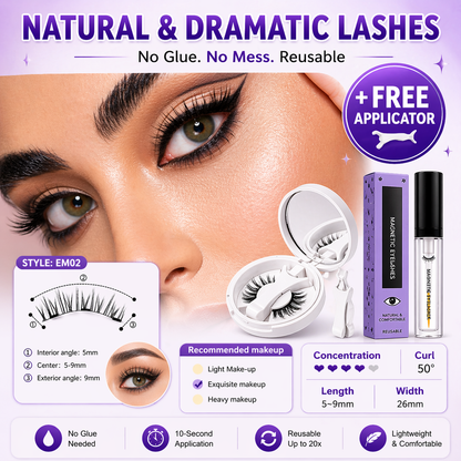💜 LONG & FLAWLESS LASHES — NO GLUE, NO MESS, JUST SECONDS